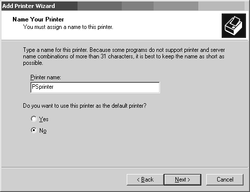 Назва постскрипт принтера - Windows