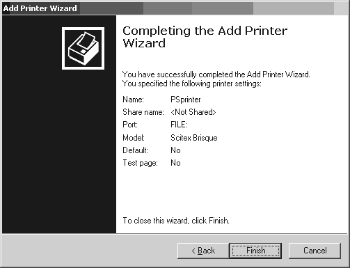 Постскриптовий принтер додано - Windows