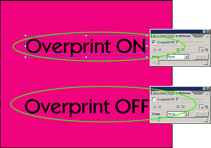 overprint on off візуально на екрані монітора побачити дуже складно