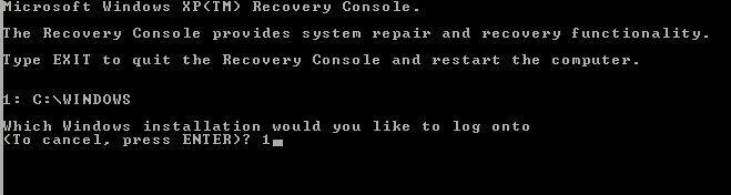 консоль відновлення Windows