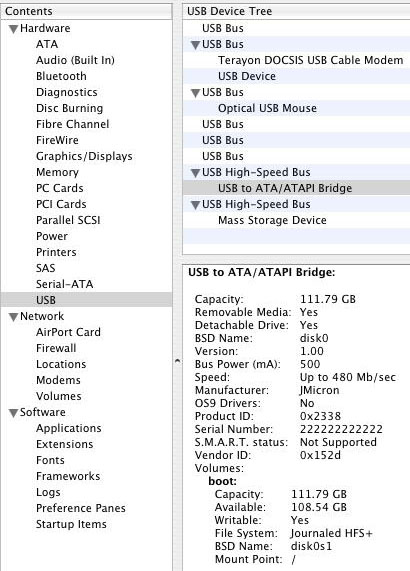 jMicron based SCUPS2000 USB<->ATA adapter