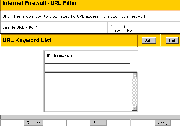 wl566 URL filter - фільтр інтернет адрес