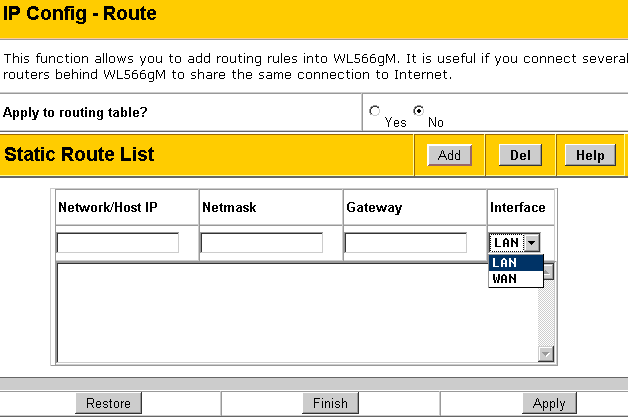 wl566 route налагодження таблиці маршрутів
